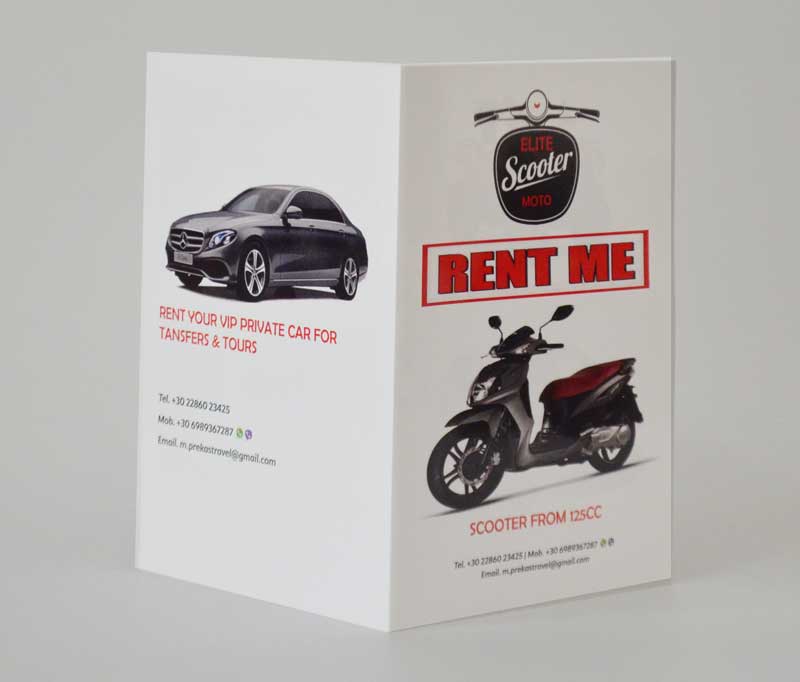 διαφημιστικά έντυπα rent a bike