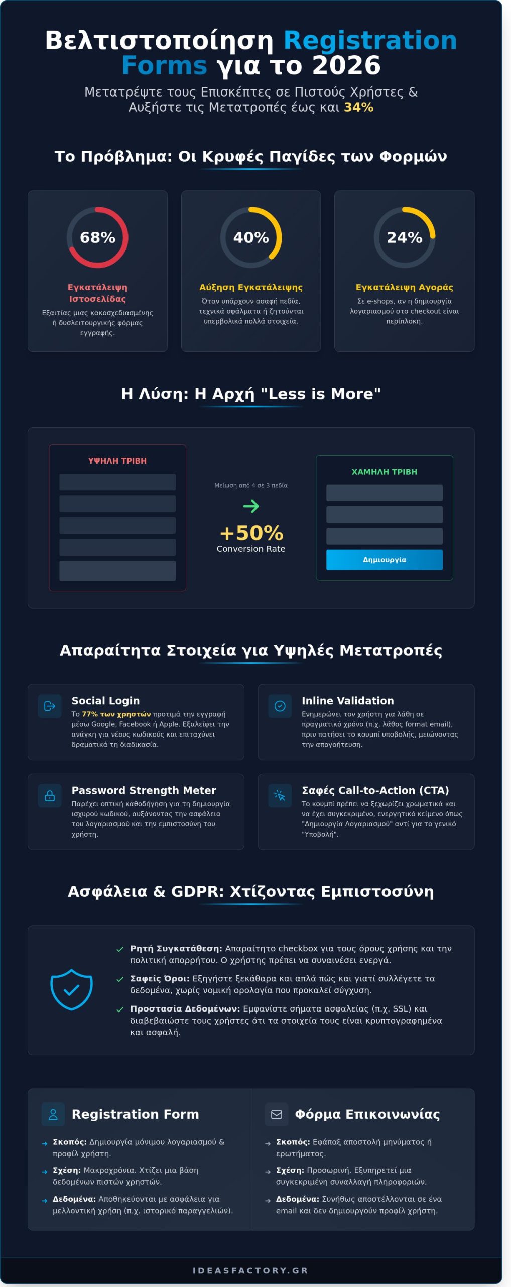Registration form: Ο απόλυτος οδηγός σχεδιασμού και βελτιστοποίησης 2026