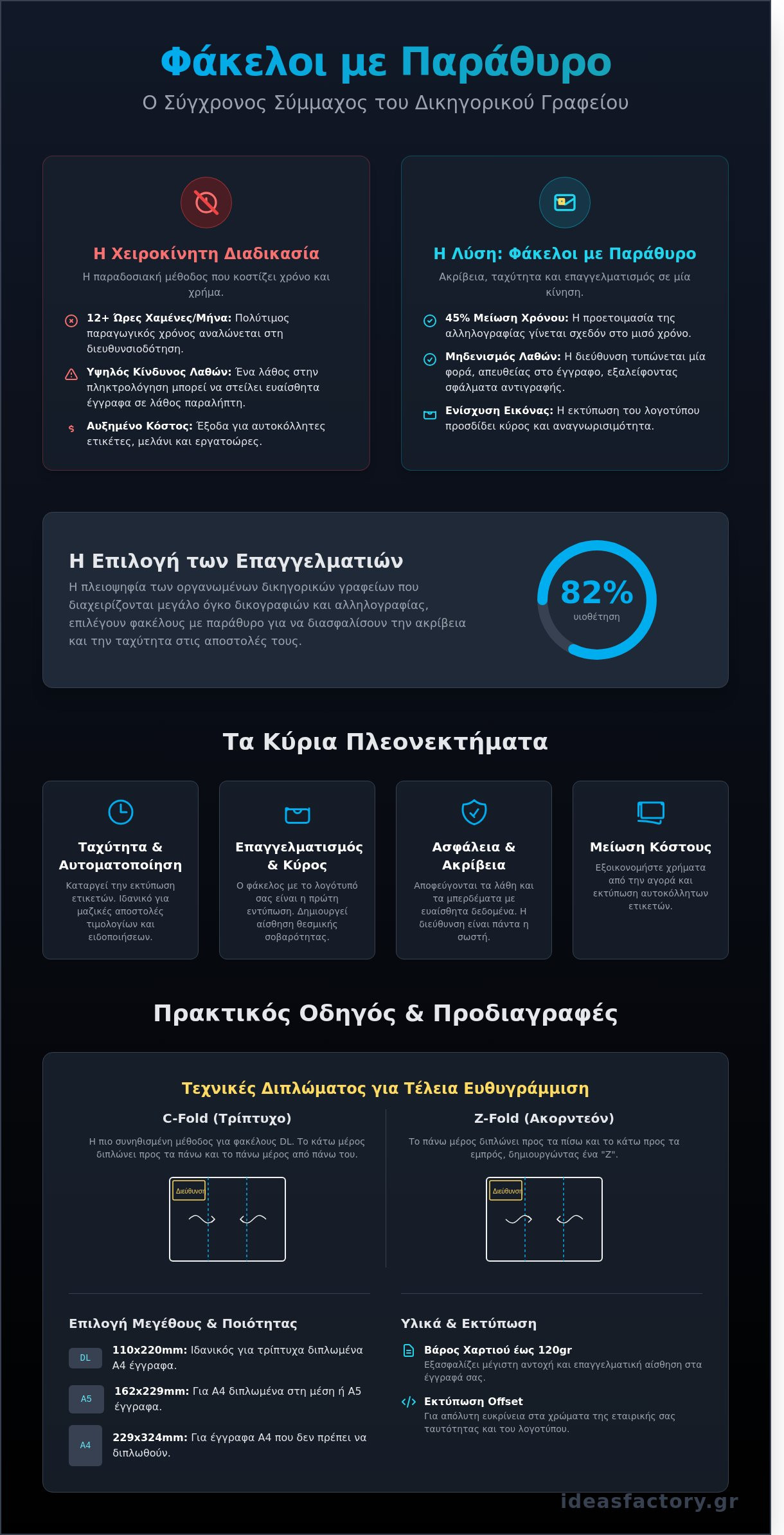 Εκτύπωση φακέλων με παράθυρο για Δικηγορικά Γραφεία: Οργάνωση και Επαγγελματισμός